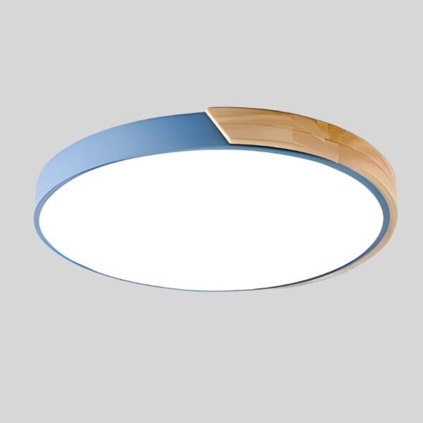 Nordic Macaron Round Ceiling Lamp Wood LED Ø30 cm - Image 14