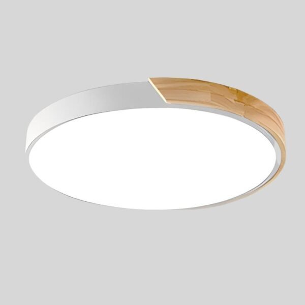 Nordic Macaron Round Ceiling Lamp Wood LED Ø30 cm - Image 18