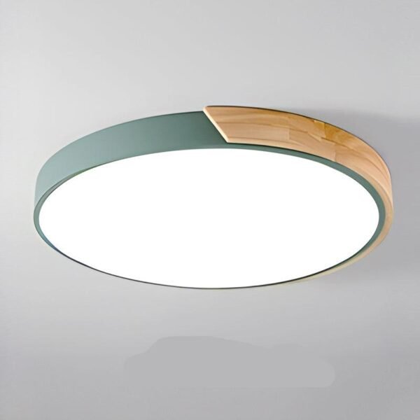 Nordic Macaron Round Ceiling Lamp Wood LED Ø30 cm - Image 13