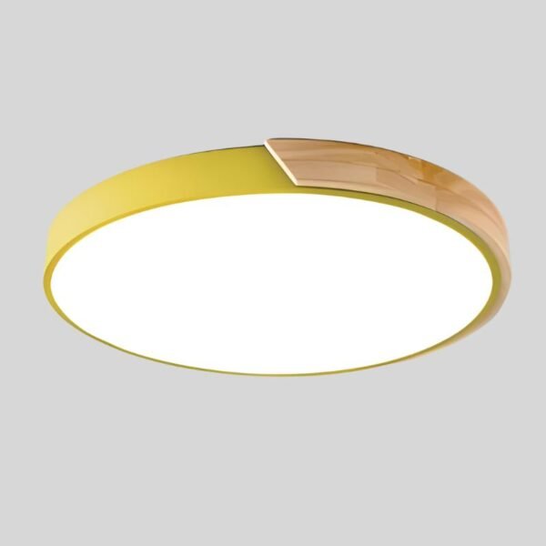 Nordic Macaron Round Ceiling Lamp Wood LED Ø30 cm - Image 15