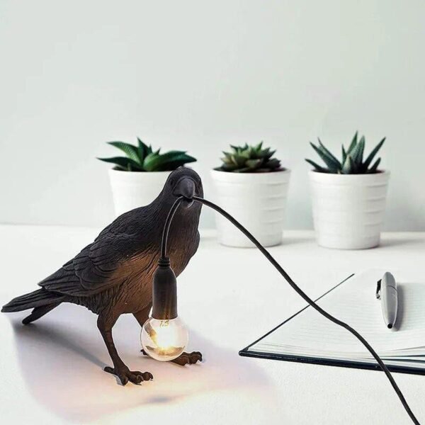 Creative crow wall light by NovaLights in black and white - Image 3