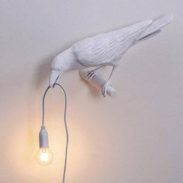 Creative crow wall light by NovaLights in black and white - Image 7