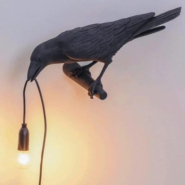 Creative crow wall light by NovaLights in black and white - Image 8