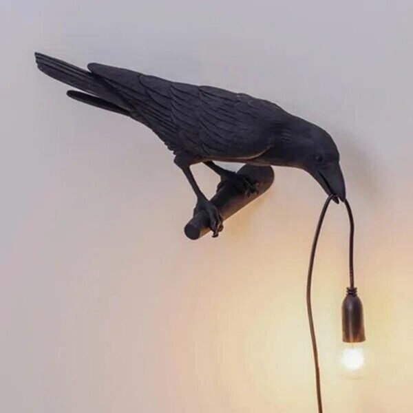 Creative crow wall light by NovaLights in black and white - Image 11