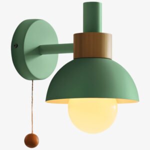 Elegant wooden wall light with pull switch – LichtWelt Modern