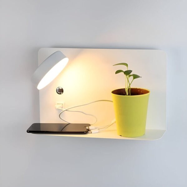 PowerGlow LED Wall Lamp with USB Charging Function Modern 20cm - Image 3